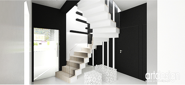 projekt wnętrz - nowoczesne schody