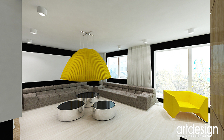 salon w nowoczesnym apartamencie - projekt