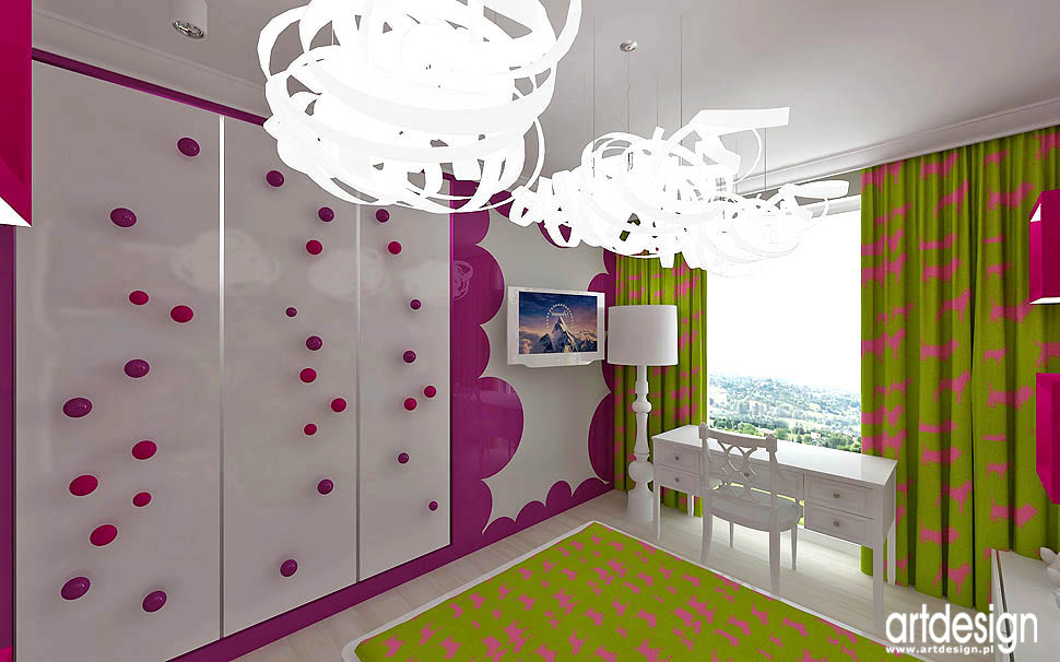 design wnętrza pokoju dla dziecka dziewczynki