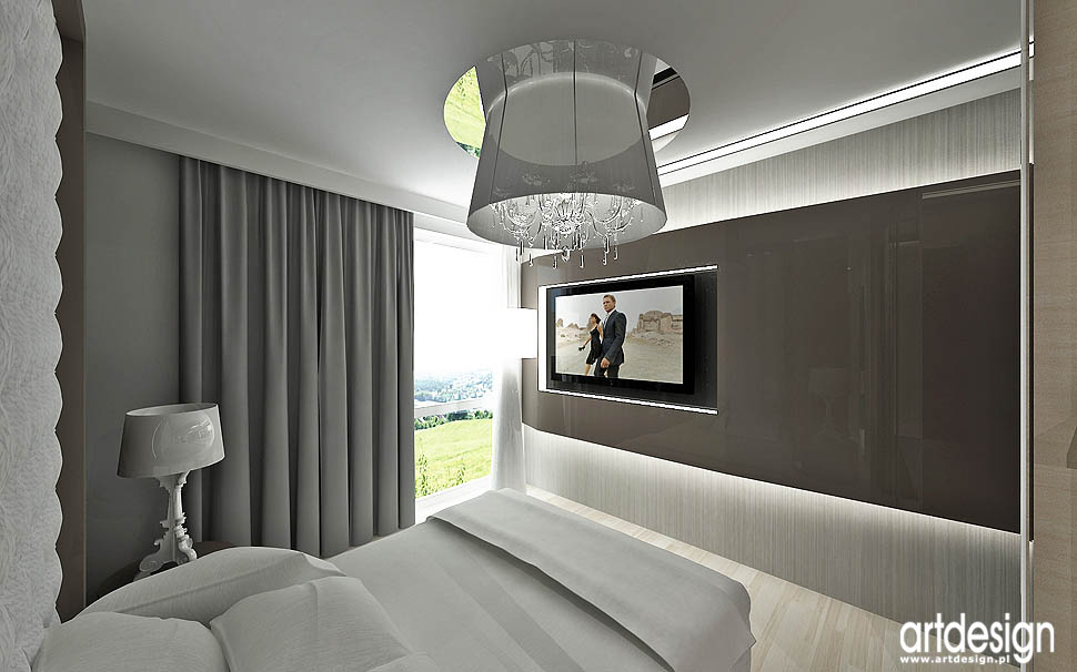 aranżacja nowoczesnej sypialni glamour design