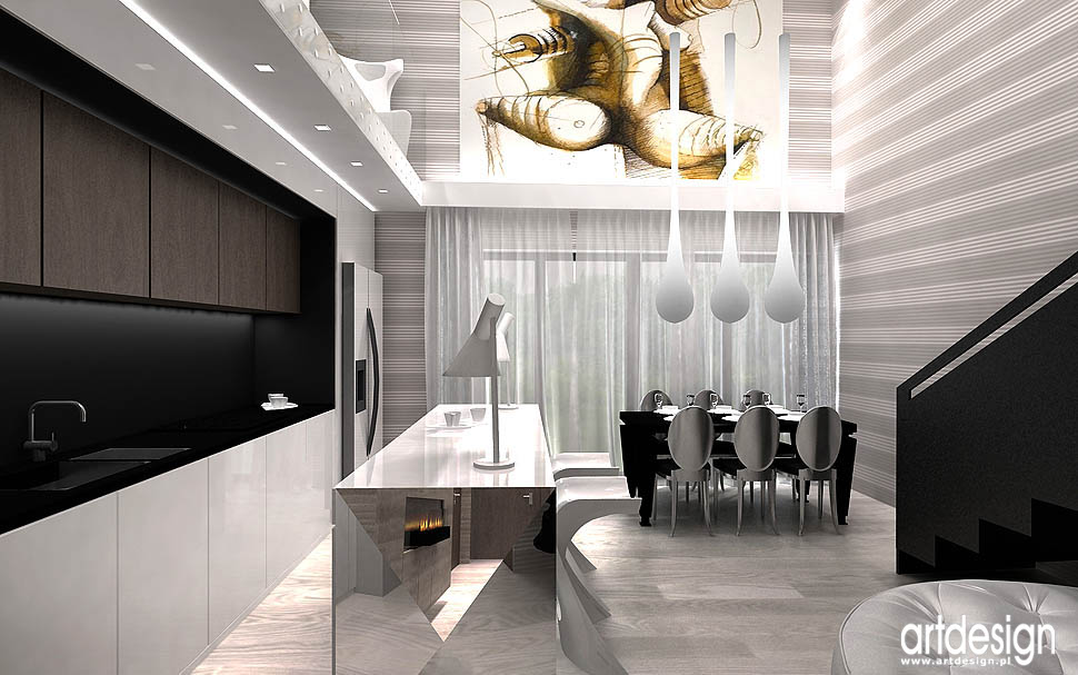 projektowanie nowoczesnych wnetrz krakow salon jadalnia
