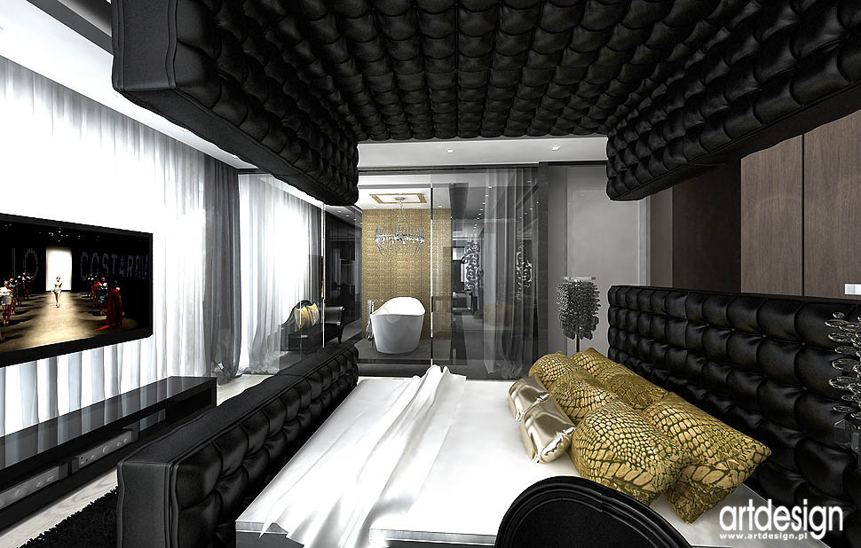 luksusowa designerska sypialnia z lazienka