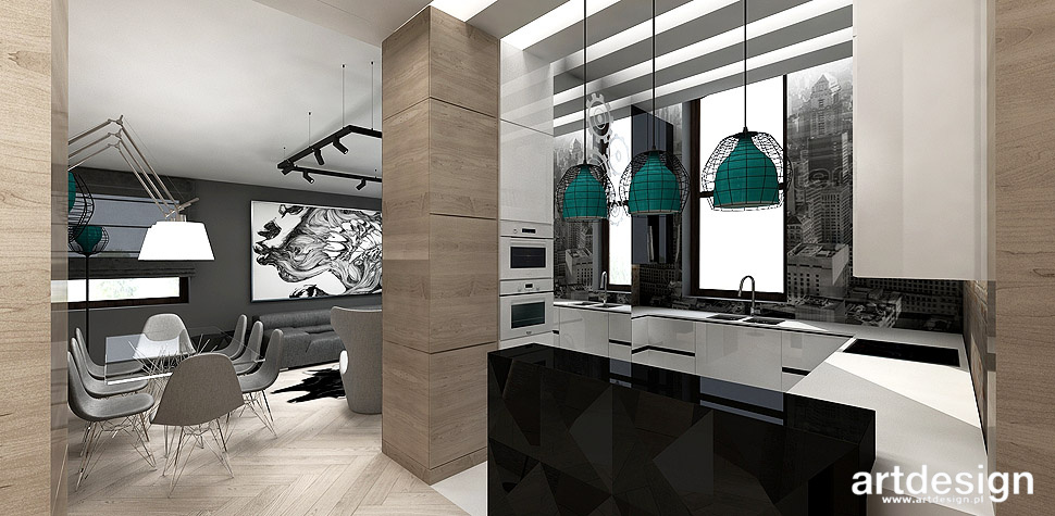 nowoczesny design wnętrz salon kuchnia