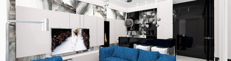 nowoczesny salon w apartamencie