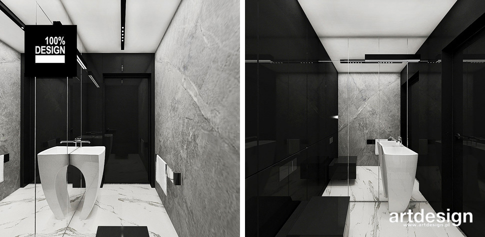 nowoczesna łazienka czarno-szara